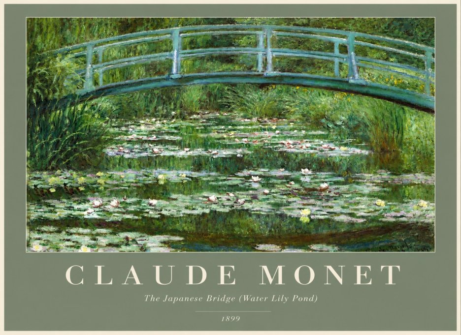 Monet The Japanese Bridge (Water Lily Pond) No2 - Poster