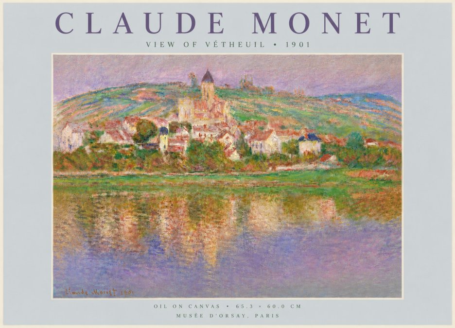 Monet View of Vétheuil I No6 - Poster