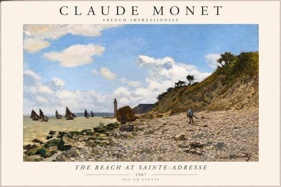 Monet The Beach at Sainte-adresse II No1 - Poster