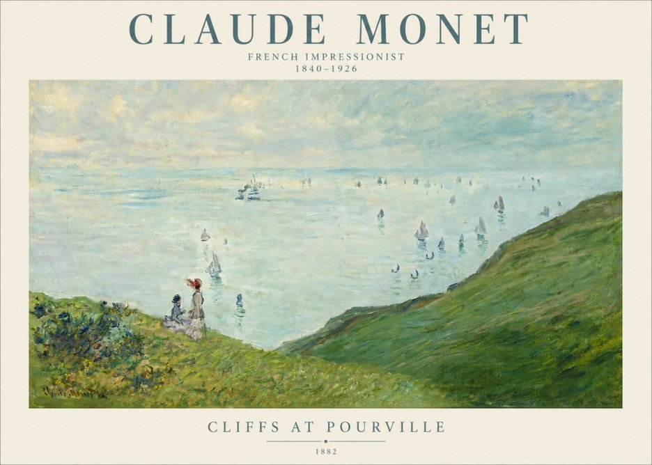 Monet Cliffs at Pourville I No3 - Poster