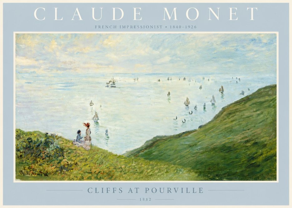 Monet Cliffs at Pourville I No4 - Poster