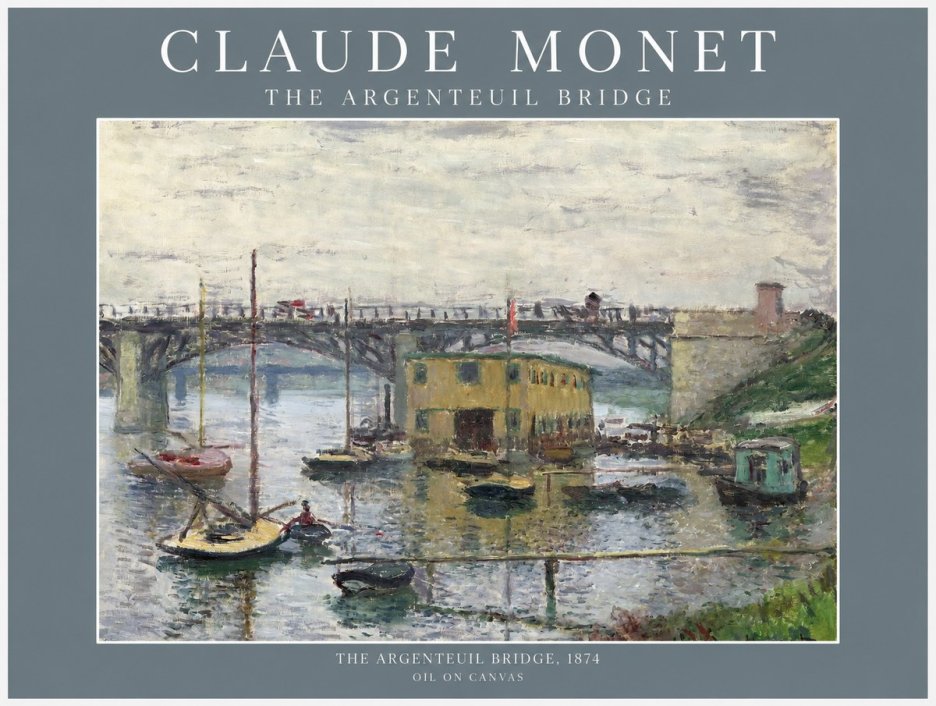 Monet The Argenteuil Bridge No1 - Poster