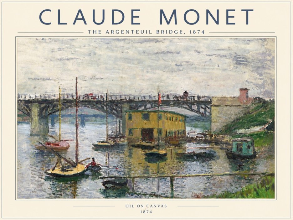 Monet The Argenteuil Bridge No6 - Poster