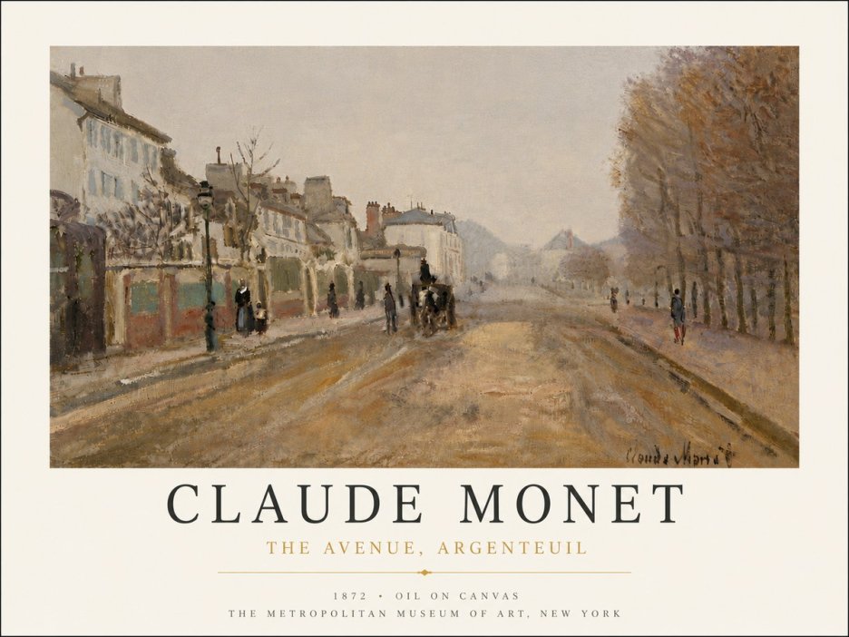 Monet The Avenue, Argenteuil No5 - Poster