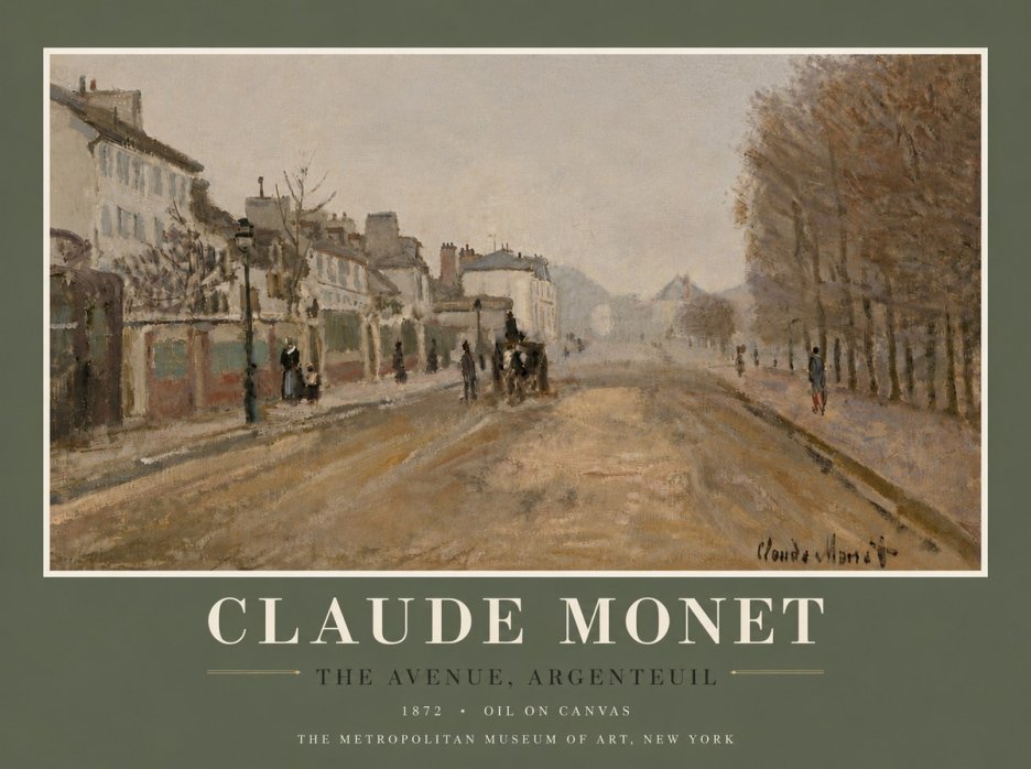Monet The Avenue, Argenteuil No6 - Poster