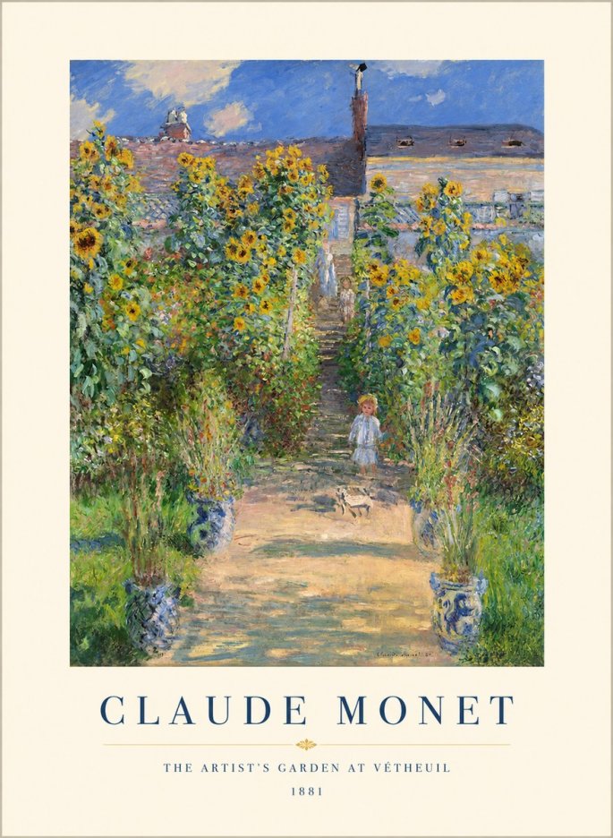Monet The Artist's Garden at Vétheuil I No1 - Poster