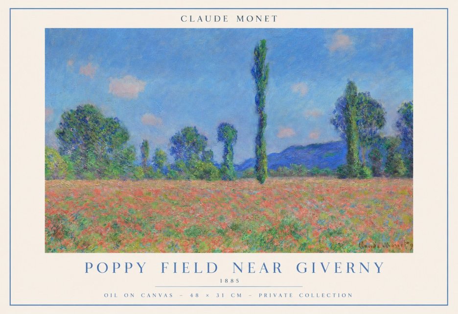 Monet Poppy Field Near Giverny No1 - Poster