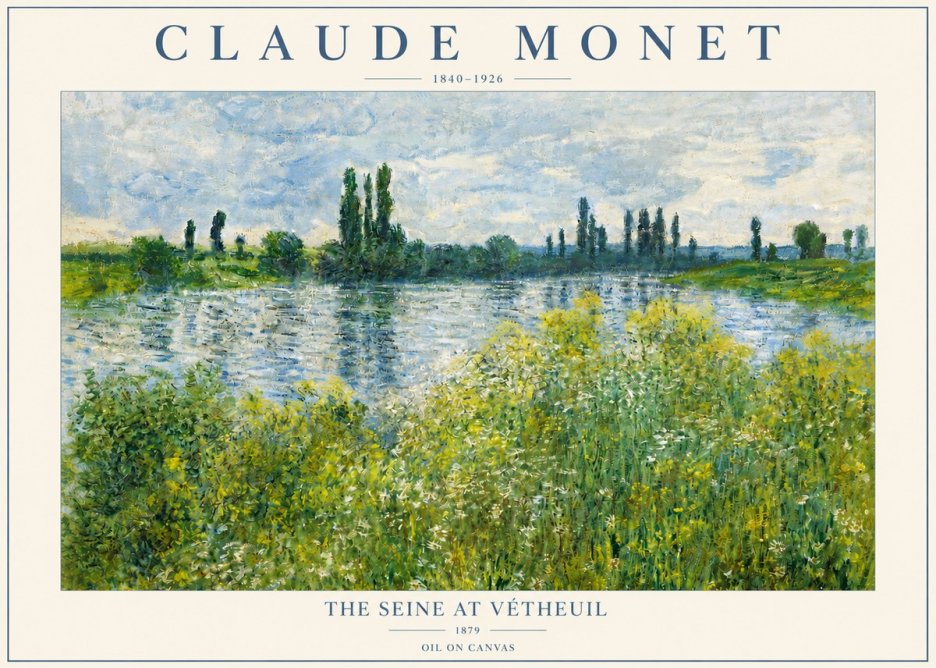 Monet The Seine at Vétheuil No3 - Poster