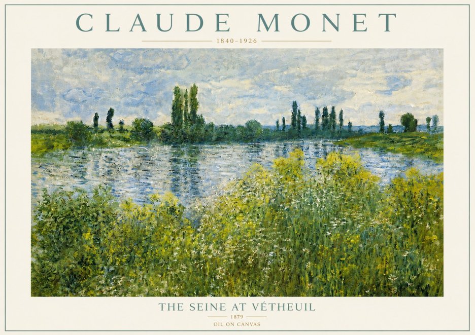 Monet The Seine at Vétheuil No4 - Poster