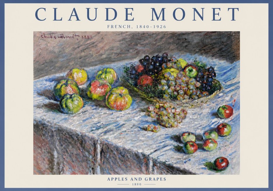 Monet Apples and Grapes No5 - Poster