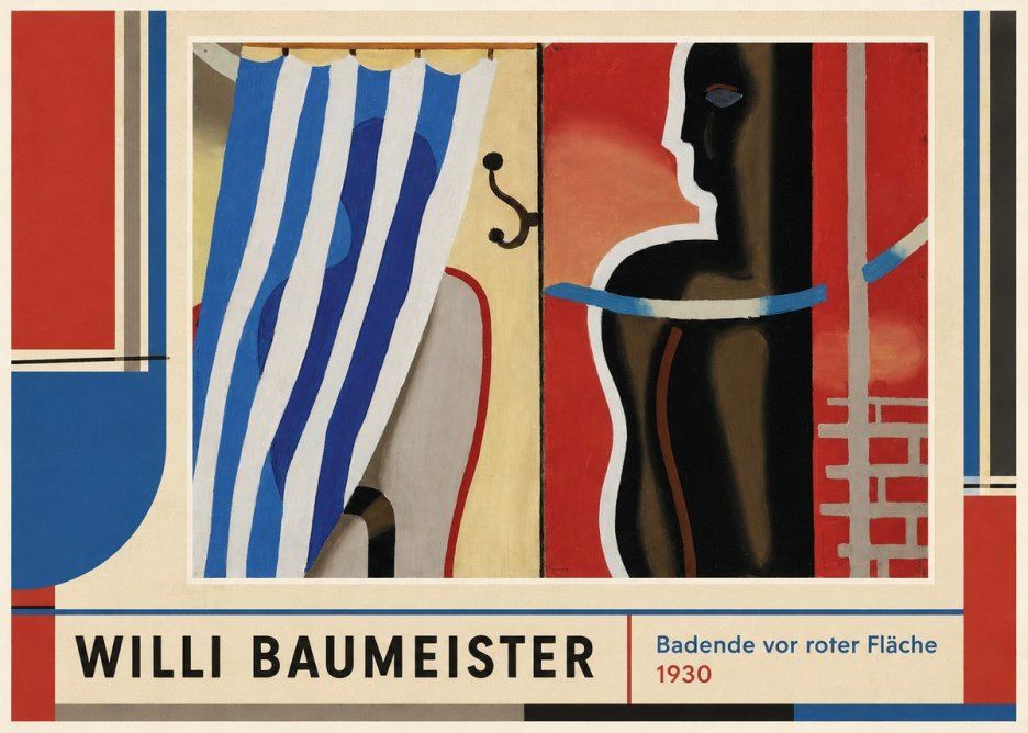 Willi Baumeister Badende Vor Roter Fläche No1 - Poster