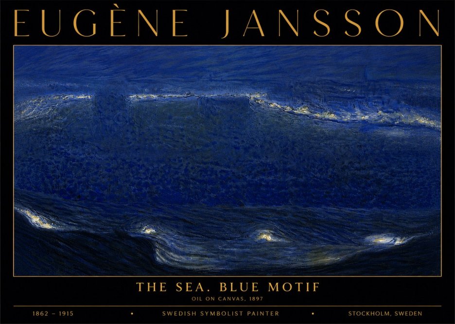 Eugène Jansson The Sea. Blue Motif No6 - Poster