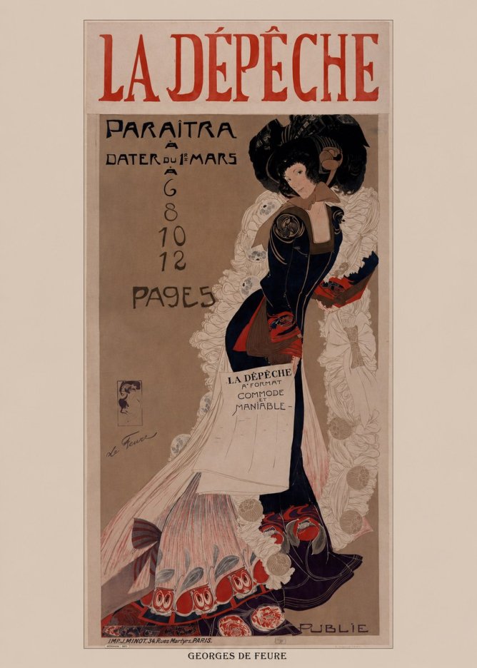Georges de Feure La Dépêche - Han D'islande No4 - Poster