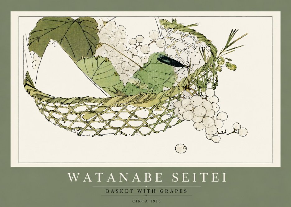 Watanabe Seitei Basket with Grapes No4 - Poster
