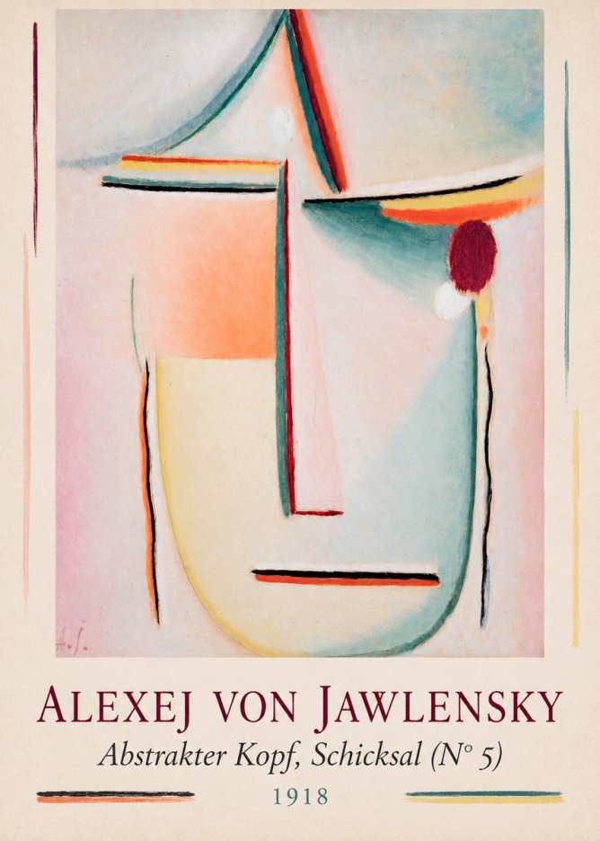 Alexej von Jawlensky Abstrakter Kopf, Schicksal (N°5) No6 - Poster