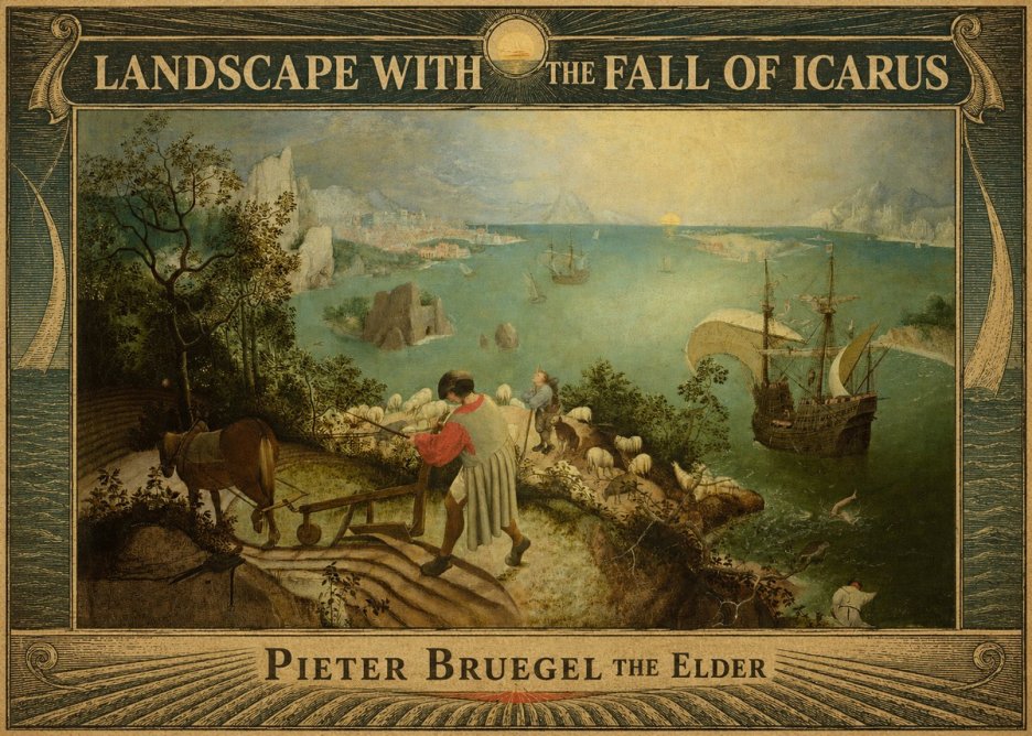 Pieter Bruegel Landscape with the Fall of Icarus II No6 - Poster