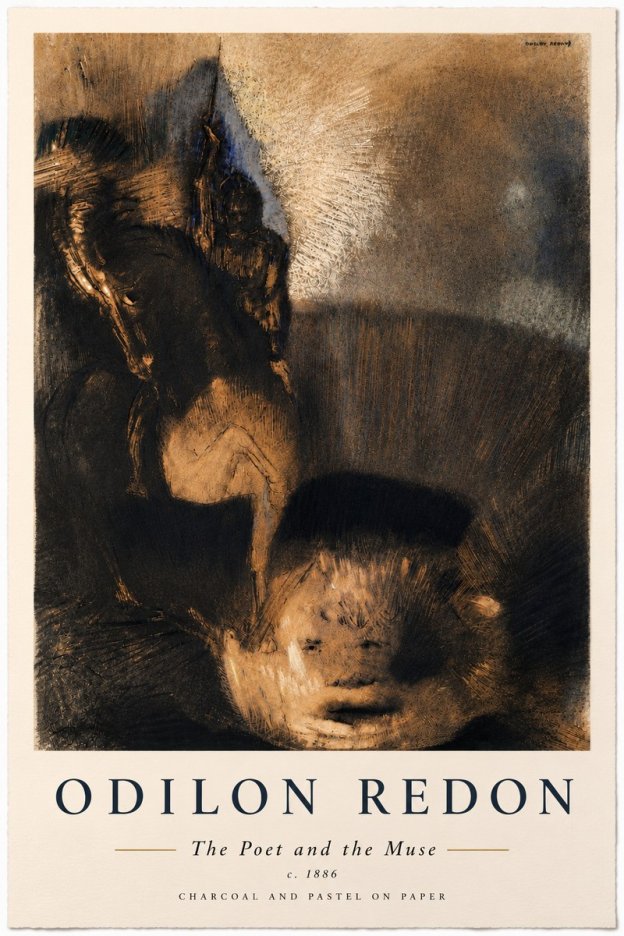 Odilon Redon The Poet and the Muse No6 - Poster