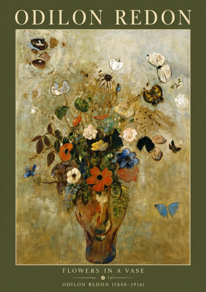 Odilon Redon Flowers in a Vase I No4 - Poster