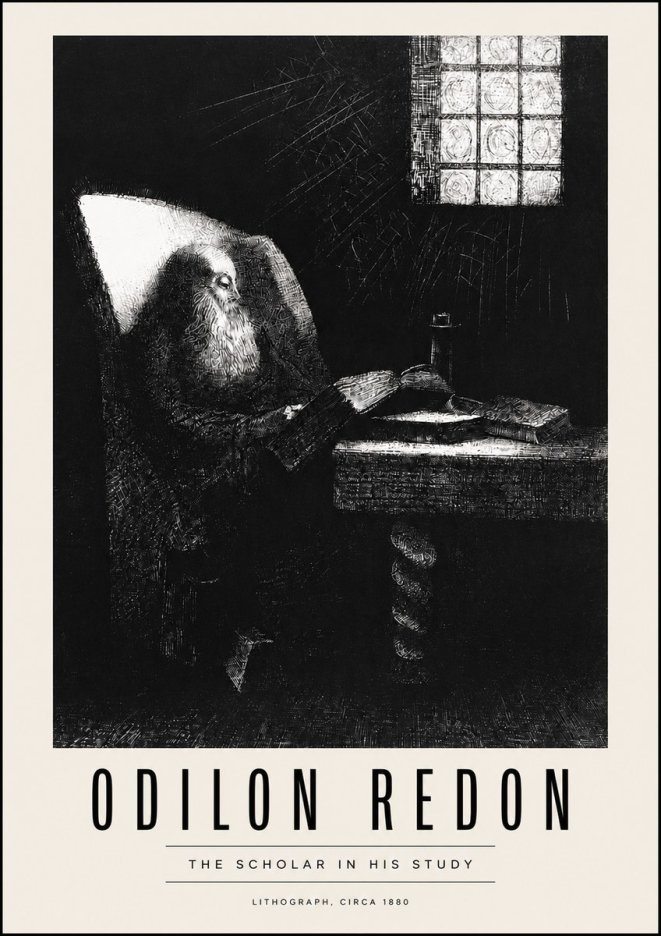 Odilon Redon The Scholar in His Study No4 - Poster