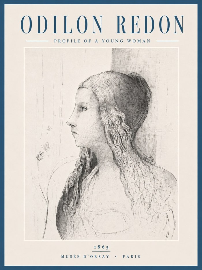 Odilon Redon Profile of a Young Woman No6 - Poster