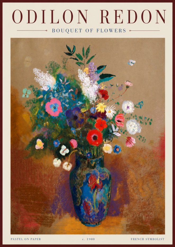 Odilon Redon Bouquet of Flowers No5 - Poster