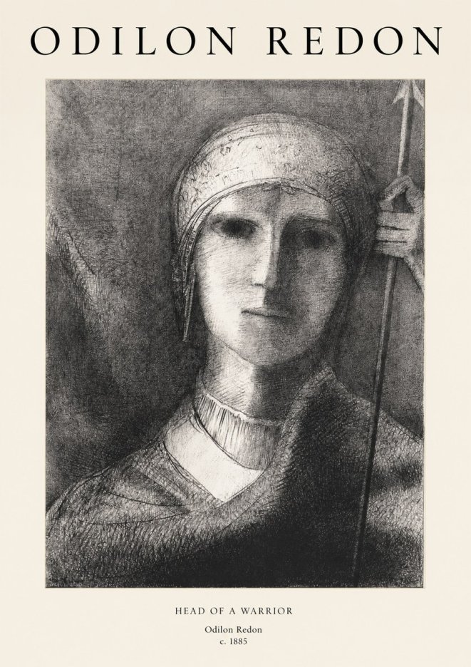 Odilon Redon Head of a Warrior No1 - Poster
