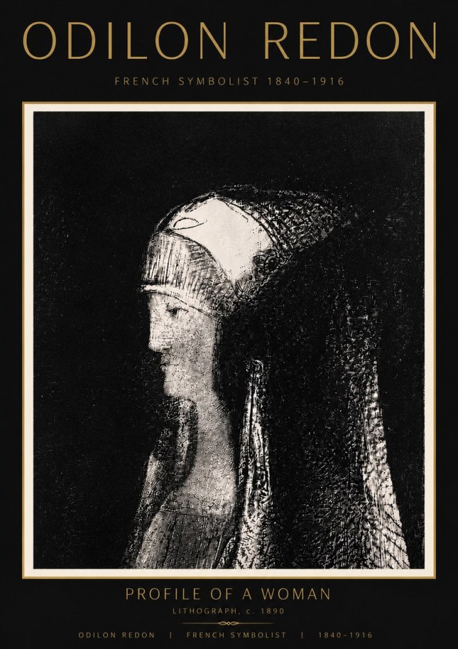Odilon Redon Profile of a Woman No6 - Poster