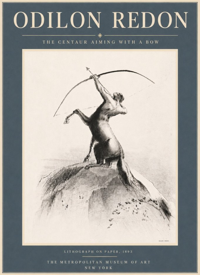 Odilon Redon The Centaur Aiming with a Bow No6 - Poster