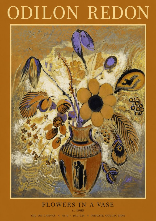 Odilon Redon Flowers in a Vase II No1 - Poster