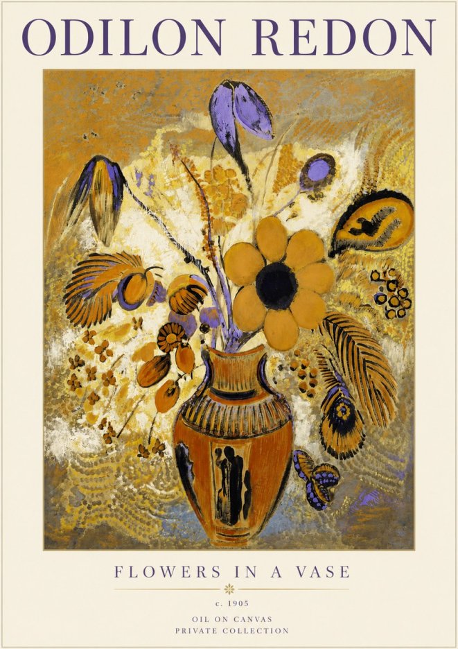 Odilon Redon Flowers in a Vase II No2 - Poster