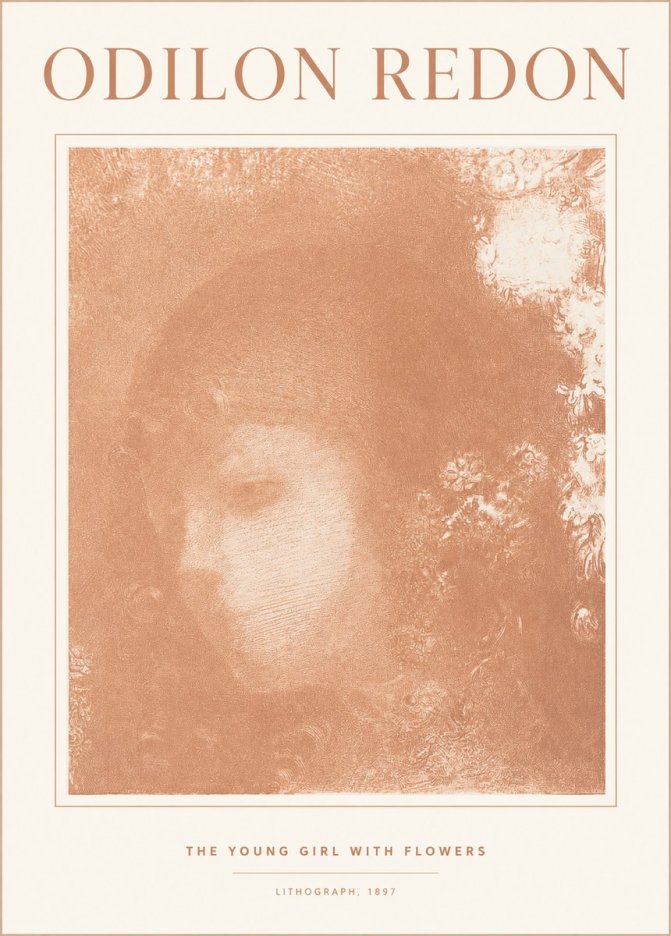 Odilon Redon The Young Girl with Flowers No1 - Poster