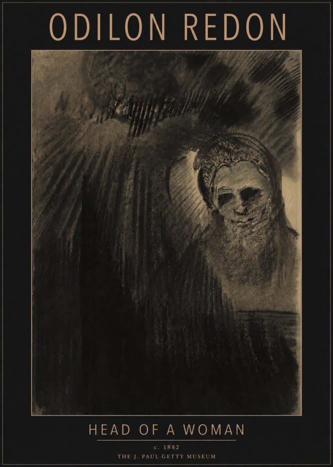 Odilon Redon Head of a Woman No2 - Poster