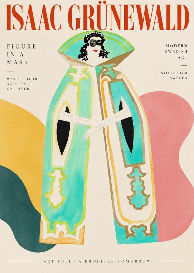Isaac Grünewald Figure in a Mask No3 - Poster
