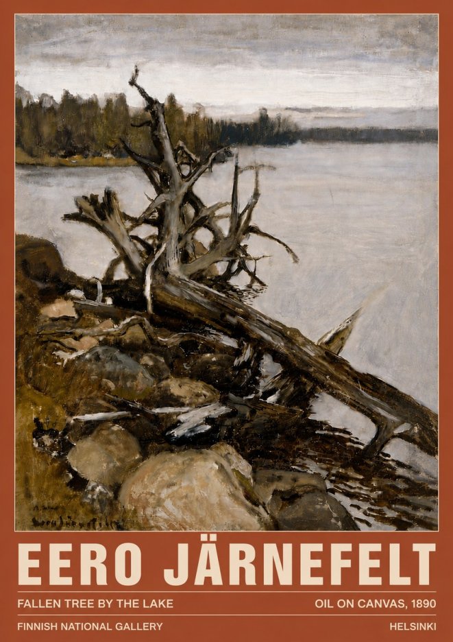 Eero Järnefelt Fallen Tree by the Lake No5 - Poster