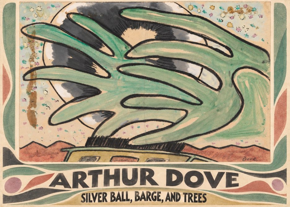 Arthur Dove Silver Ball, Barge, and Trees No4 - Poster