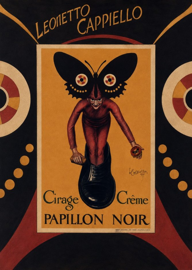 Leonetto Cappiello Cirage Crème Papillon Noir No6 - Poster