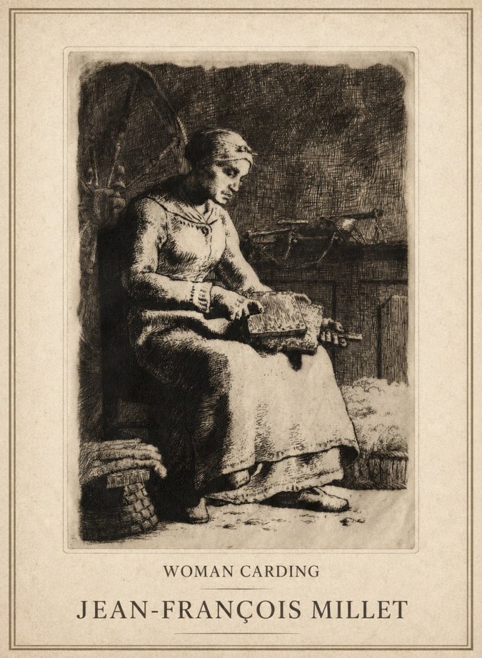 Jean-François Millet Woman Carding No1 - Poster