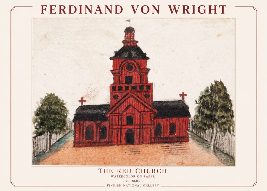 Ferdinand von Wright The Red Church No1 - Poster