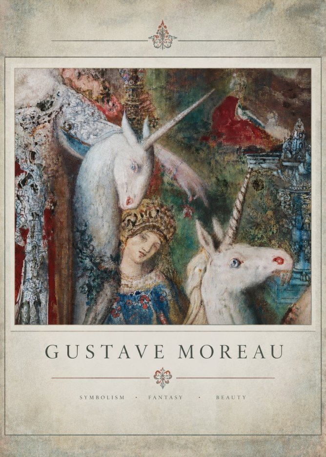 Gustave Moreau The Unicorns II No3 - Poster