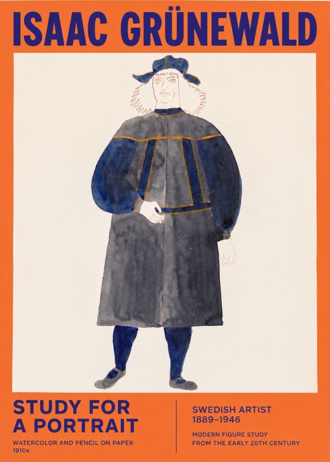 Isaac Grünewald Study for a Portrait No2 - Poster