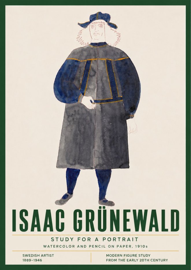 Isaac Grünewald Study for a Portrait No4 - Poster