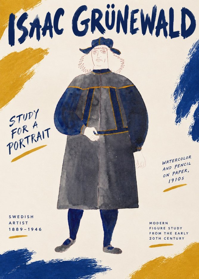 Isaac Grünewald Study for a Portrait No6 - Poster