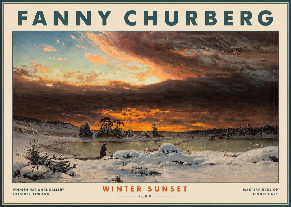 Fanny Churberg Winter Sunset No3 - Poster