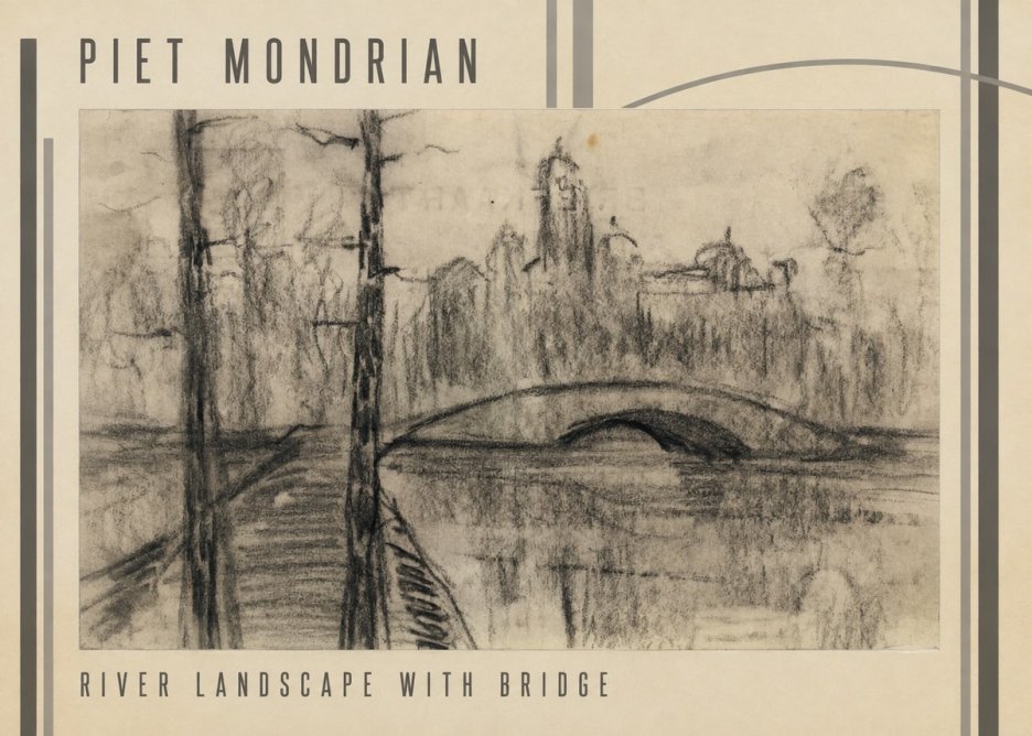 Piet Mondrian River Landscape with Bridge No3 - Poster