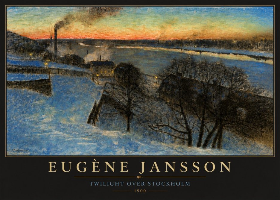 Eugène Jansson Twilight over Stockholm No3 - Poster