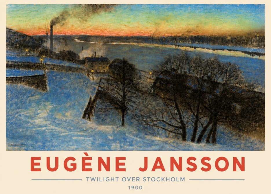 Eugène Jansson Twilight over Stockholm No4 - Poster
