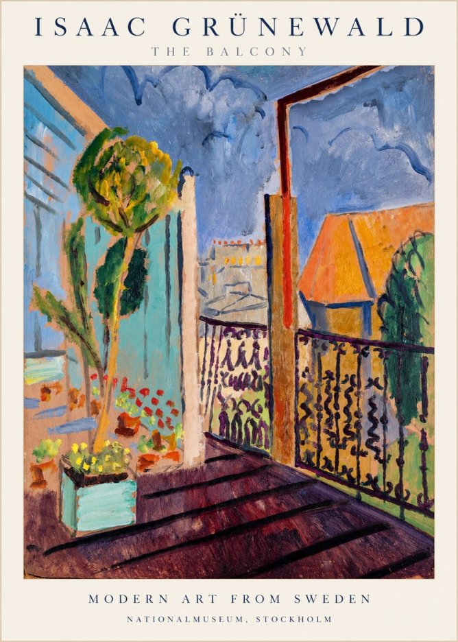 Isaac Grünewald The Balcony No1 - Poster