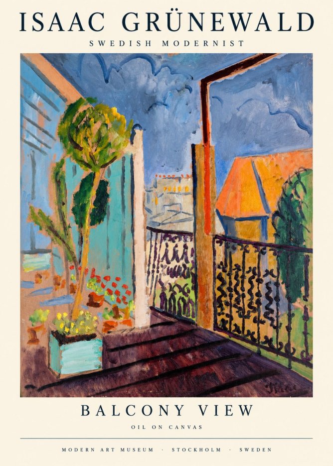 Isaac Grünewald The Balcony No3 - Poster