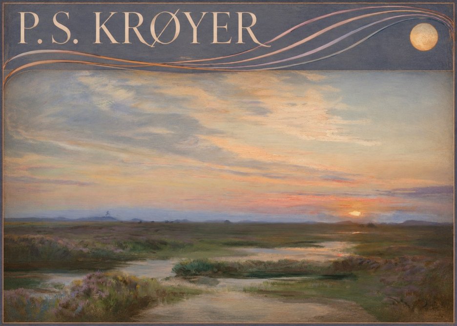P.S. Krøyer Moorland with Sunset No6 - Poster