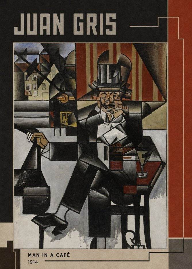 Juan Gris Man in a Café No6 - Poster